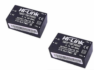 3W HLK-PM01 AC DC 220V To 5V Step Down Power Supply Module Isolated Power Supply Module - two identical black rectangular modules with printed specifications and pin labels.