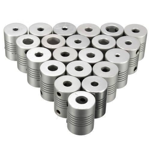 3x3mm Flexible Coupling Shaft - shown as a large triangular arrangement of multiple silver-coloured cylindrical metal shaft couplers.