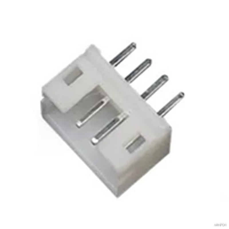 4 Pin JST Connector Male - 2.0mm Pitch - a white plastic connector with four vertical metal pins arranged in a single row.