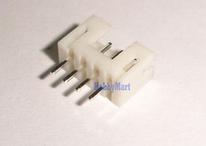 4 Pin JST Connector Male - 2.0mm Pitch - a white plastic connector header with four parallel metal pins extending from one side.