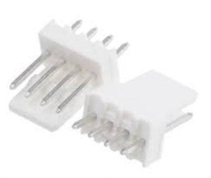 4 Pin RGB Panel Connector Fan Connection Pair With Male Header - two white plastic connectors with four metal pins each.