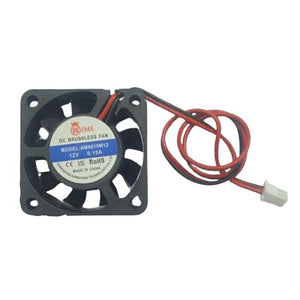 40mm X 40mm X 10mm 4010 12V 0.15A DC Brushless Ball Bearing Cooling Fan 2pin - a black square fan with a 2-pin connector and a label showing specs.