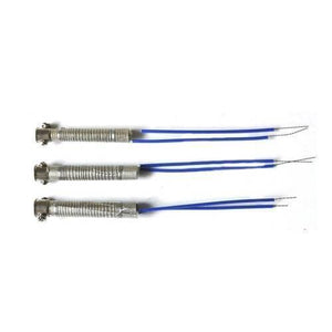 40W 220V Soldering Iron Heating Element Iron Core - three cylindrical metal heating elements with blue wires and exposed wire tips.