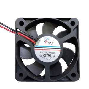 48MMX48MMX11MM 12V DC Fan - a square black cooling fan with a central label reading FW-12V DC and two wires, one red and one black, extending from it.