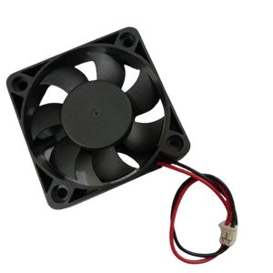 48MMX48MMX11MM 12V DC Fan - a square black cooling fan with seven blades and a two-wire red and black power cable ending in a white connector.