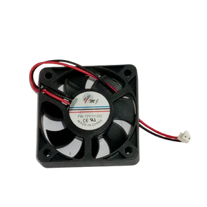 48MMX48MMX11MM 12V DC Fan - a square black cooling fan with black blades, a central label, red and black wires, and a white two-pin connector.