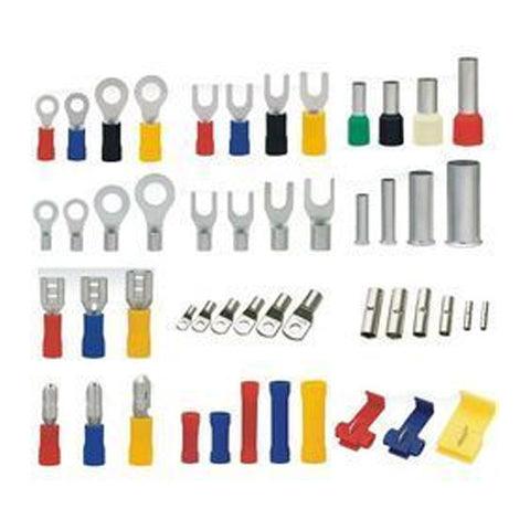 5.5-6mm Insulated Ring Type Cable Lugs o Type Thimble - shown here as part of a large collection of various electrical wire connectors and terminals.