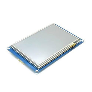 5 Inch LCD HMI TFT Intelligent Touch Display Module Nextion NX8048T050 - shown as a rectangular screen mounted on a blue circuit board with a white connector.