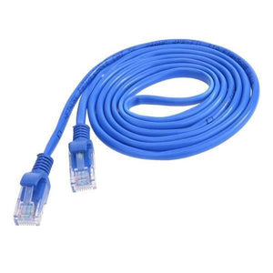 5 Meter CAT5 Internet Cable Ethernet Cable LAN Cable - a coiled blue network cable with two RJ45 connectors on the ends.