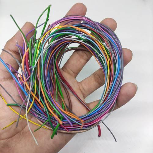 50GRM Multiple Size Flexible Wires Jumper Wire Solder Able Wires Different Colors Mix Length Used - shown as a coiled bundle held in a hand.