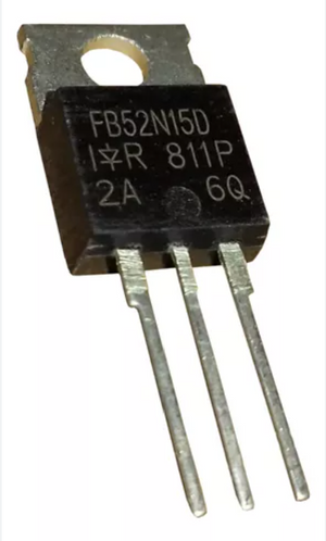 52N15 MOSFET - High-performance N-channel Power MOSFET - a black three-pin electronic component with a metal mounting tab, showing the text FB52N15D and IR 811P printed on its front face.