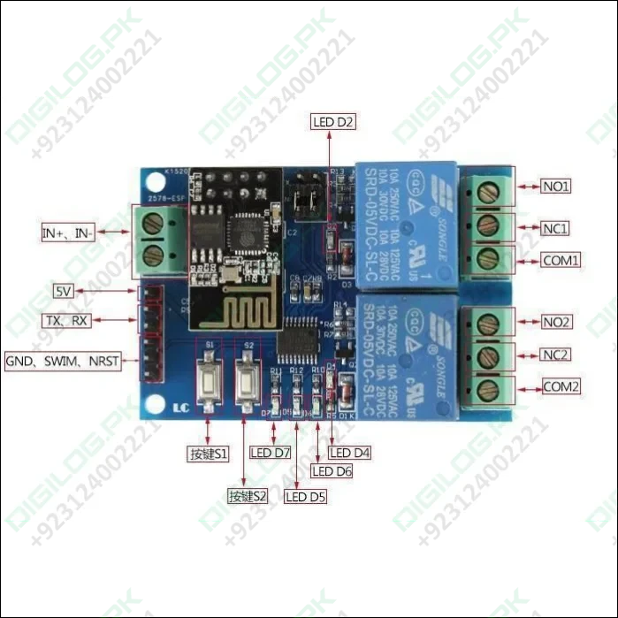 5v Esp8266 Dual - channel Wifi Relay Smart Home Mobile App
