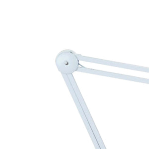 5d Clip Table Type Adjustable Magnifying Glass Lamp Work Lamp LED Lamp Reading Inspection Desk Lamp MA-1209LI - close-up of the white adjustable metal arm joint and hinge mechanism.