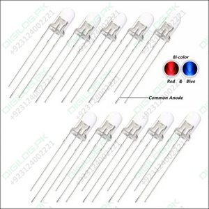 5mm Diffused Blue And Red Common Cathode 3 Pin Round Led