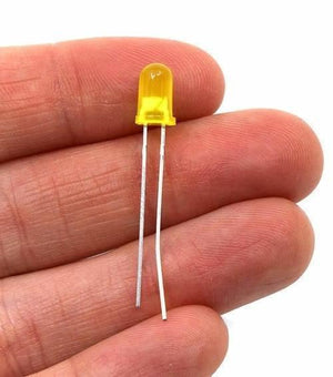 5mm Yellow LED Light Emitting Diode - the yellow bulb and two metal leads.