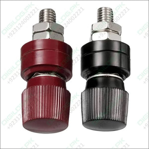 5mm Battery Terminal Stud Remote Battery Binding Post Power Junction Connector Terminal Kit 1 Pair Black + Red
