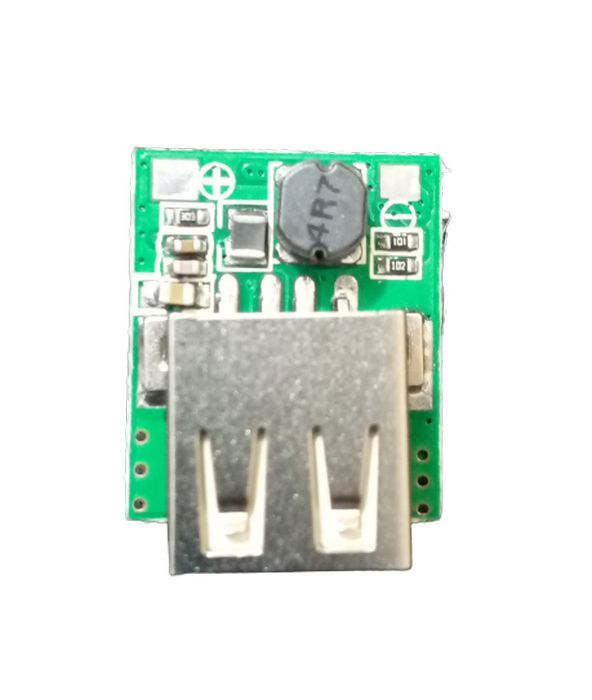 5V 1A Power Bank Charger Step Up Boost Charging Circuit Module Lithium Battery DIY Power Bank Module - a green rectangular circuit board featuring a silver USB-A port and an inductor.