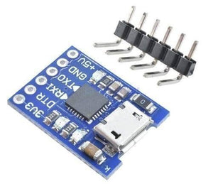 6 Pin CP2102 Micro USB To UART TTL Module Programmer - shown as a blue circuit board with a micro USB port and a separate 6-pin right-angle header.