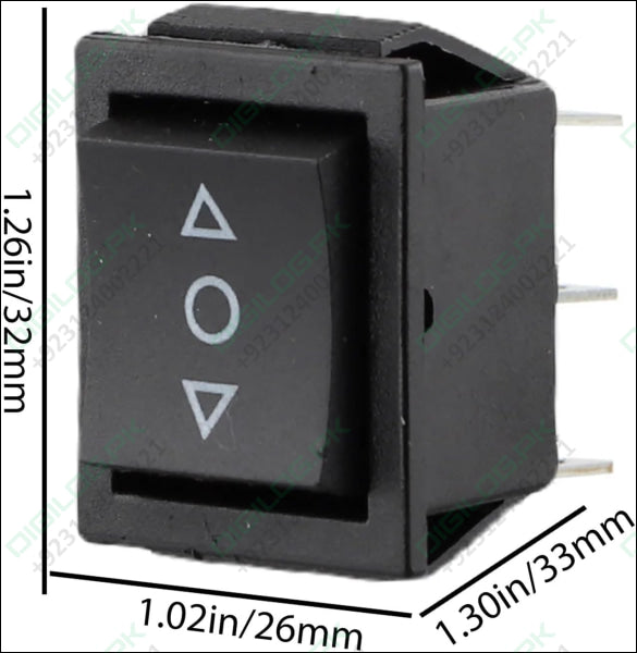 6 PIN DPDT Double Pole Double Throw 10 Amp Momentary Rocker Switch Momentary Push Button Switch in pakistan