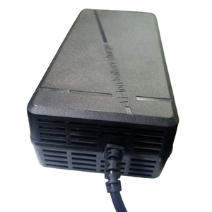 67.2V 5A Li-ion Battery Charger - a black rectangular power adapter with a power cord extending from one end and the text "Li-ion battery charger" on top.