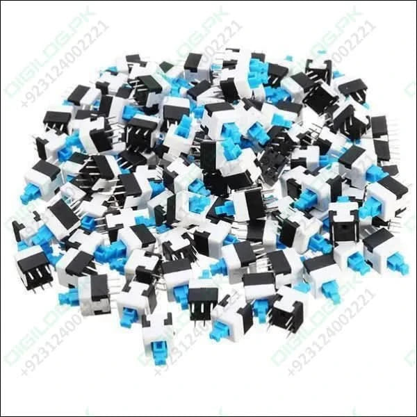 6 Pin Push Lock Button 7x7 Pcb Mount Dpdt Switch