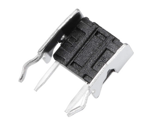 6x6x1.6mm Right Angle PCB Mini Momentary Tactile Push Button Switch - a small black square tactile switch with three metal pins and two mounting brackets.