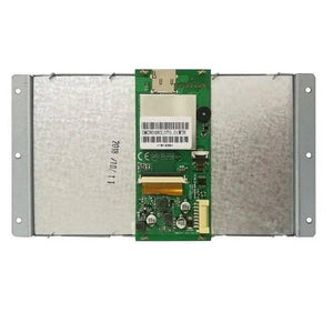 7 Inch Touch Screen Monitor 800x480 TFT LCD Display Screen Touchscreen Dwin DM80480L070_01WTR Module - the green circuit board mounted on the back of the metallic display frame with visible ports.