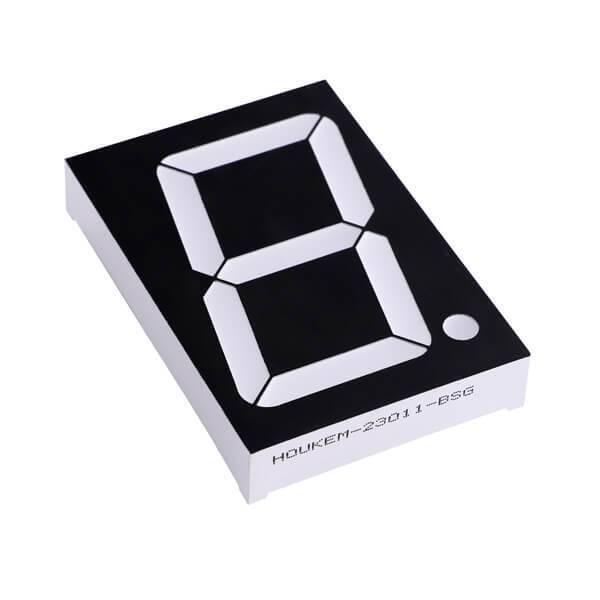 70mm Common Anode 7 Segment LED Display - a rectangular black component with a white eight-segment numeric display and a small circular indicator.