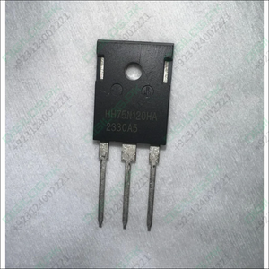 Electronic component with 'HH75N120HA' marking on a gray 75Amps 1200Volts HH75N120HA IGBT Solar inverter IGBT-Digilog.pkbackground