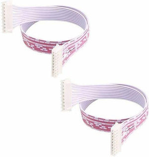 9 Wires 2.54mm Pitch Female To Female JST Xh Connector Cable Wire 6 Inch - two white ribbon cables with white female connectors on both ends.