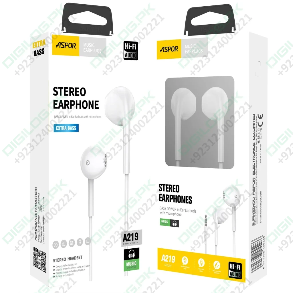 Aspor A219 3.5Mm Earphone/Handsfree Universal With High