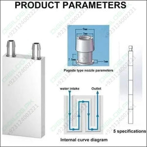 40mm x 80mm Aluminium Water Cooling Block For Liquid Cooler