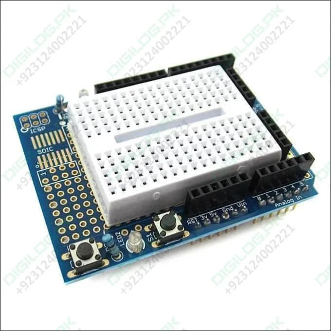 Arduino Uno Proto Shield With Syb-170 Mini Breadboard