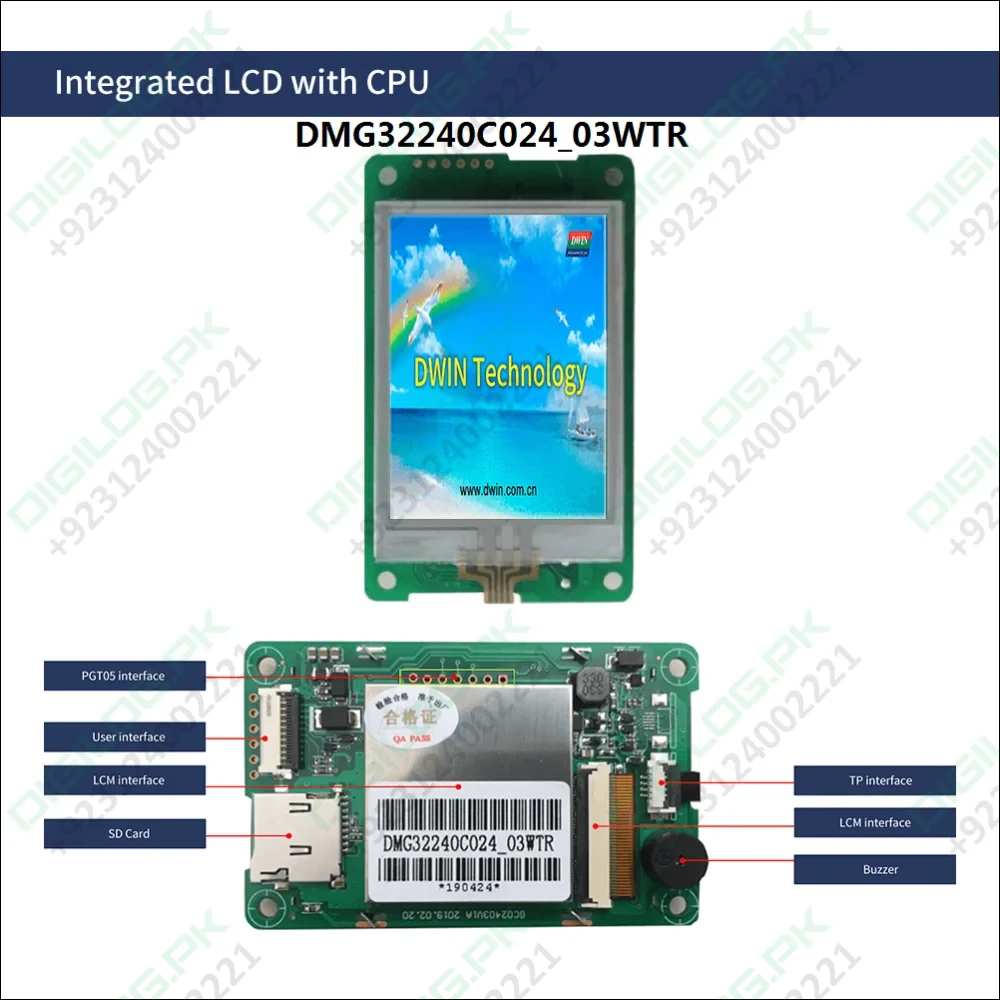 Dwin Hmi 2.4 Inch Lcd Resistive Touch Display