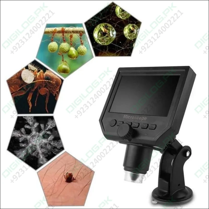 Digital Microscope 4.3in Hd Led 3.6mp 1 - 600x Continuous