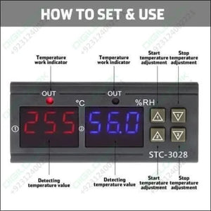 220v Stc - 3028 Temperature Humidity Control Thermometer