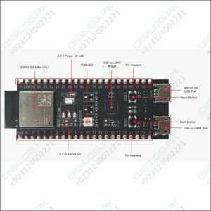 ESP32-S3-DevKitM-1U-N8 Development Board