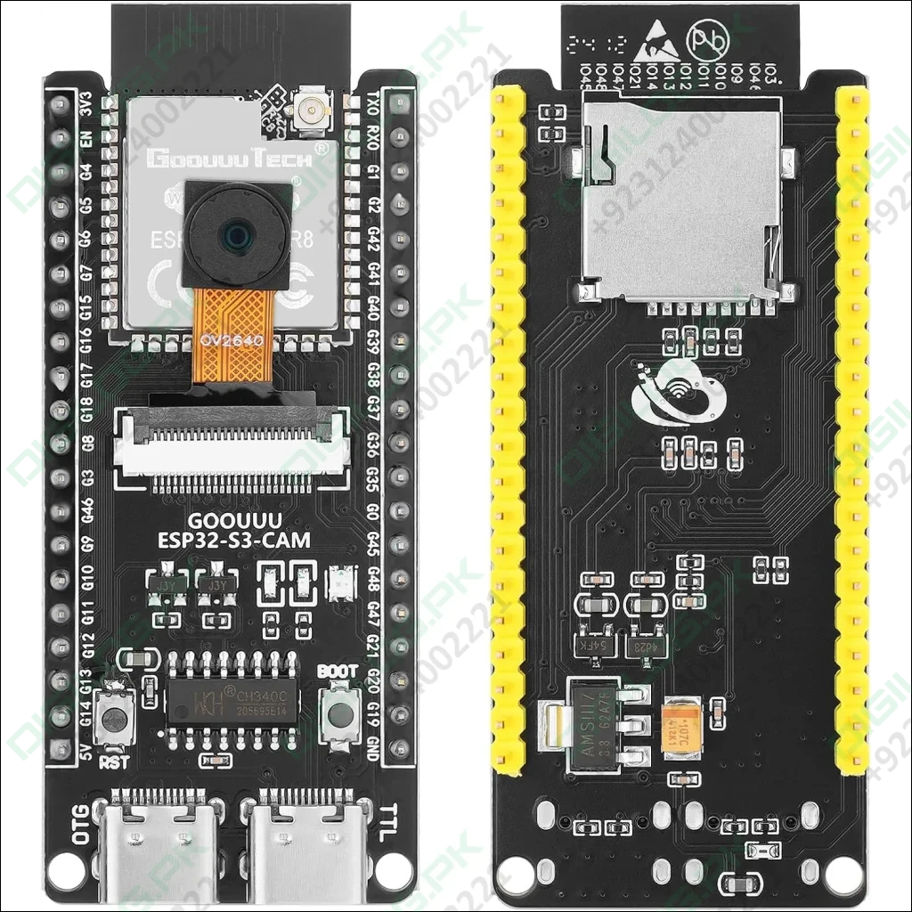 ESP32 S3 CAM Development Board with OV2640 Camera - ESP32-S3-WROOM N16R8 Module WiFi Bluetooth Microcontroller MCU