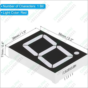 FJS18101BH 38mmx56mmx11mm Led 7 Segment 1 Digit RED Common Anode Display 1.8 inch Digit size