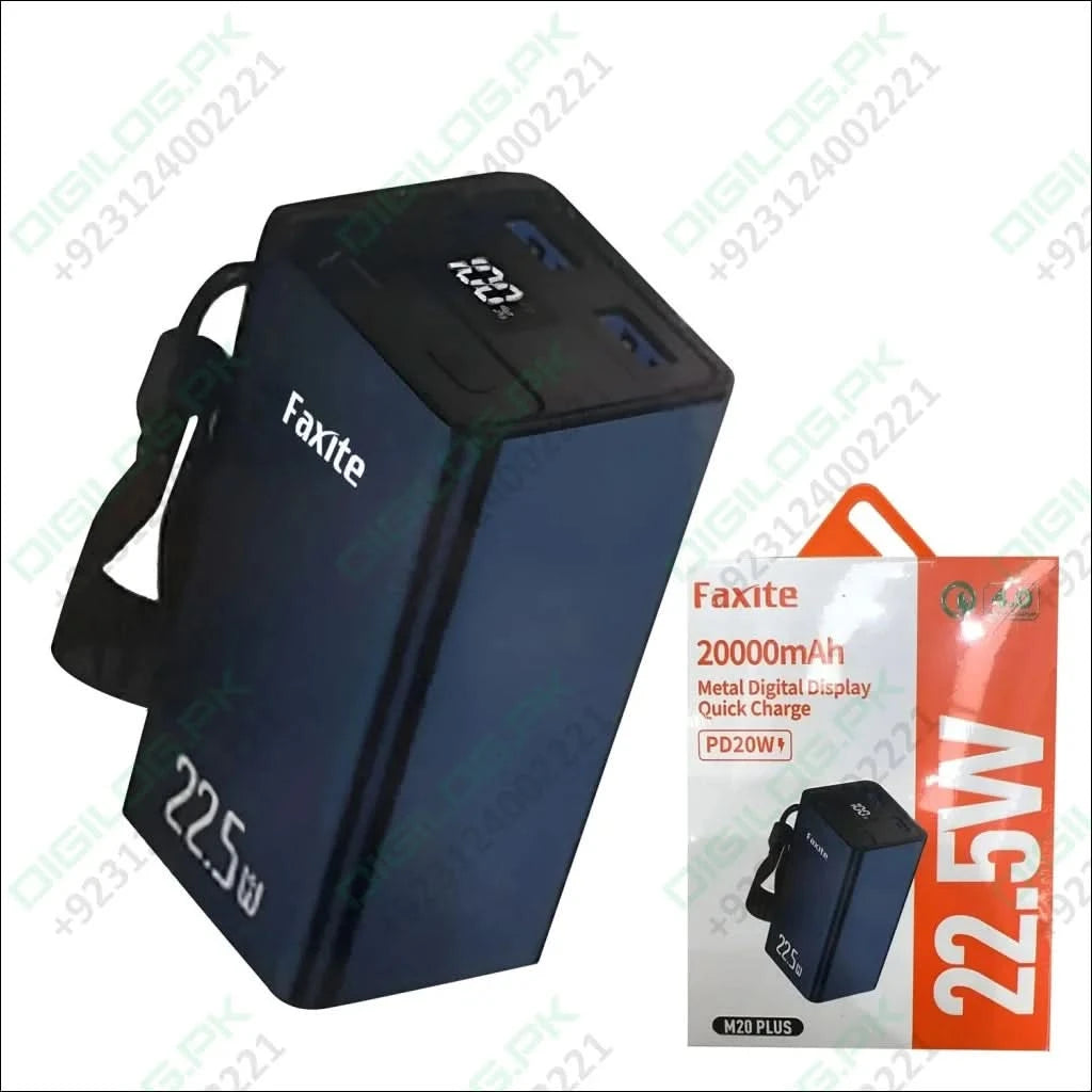 Faxite M20 Pro 20000mAh 22.5W Metal Digital Display Quick Charge 4.0 Power Bank