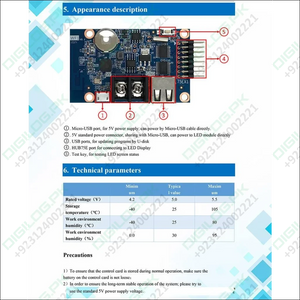 Hd Wf1 Hub75 Full Color Led Sign Control Card Text