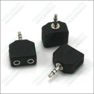 Headphone Jack Splitter 3.5mm Plug To 2x Sockets Stereo
