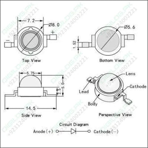 High Power Uv Led Chip 3w Purple Ultraviolet Bulb Lamp 1