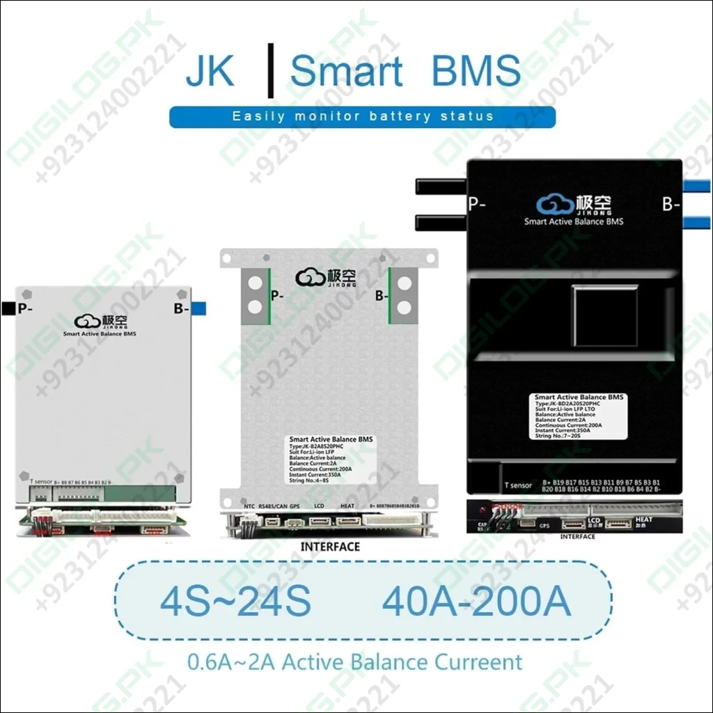 JK 24S 60A Smart BMS with 400mA