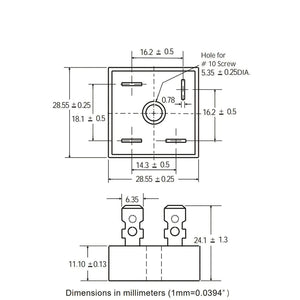 Kbpc3510 Bridge Rectifier Diode - Single Phase Metal Case