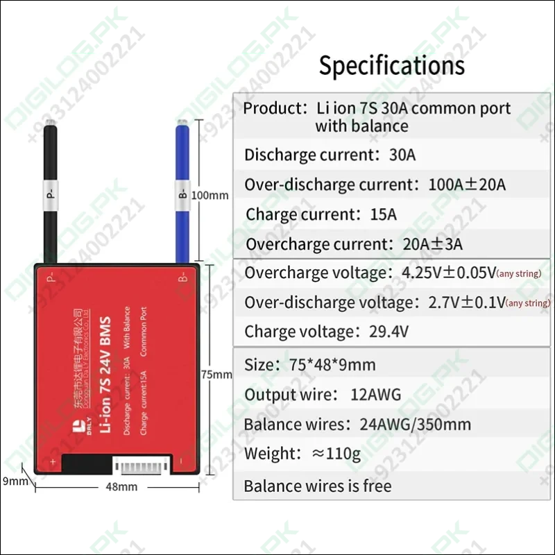 Li-ion 7s 24v Discharge 30a Charge 15a Lithium Battery