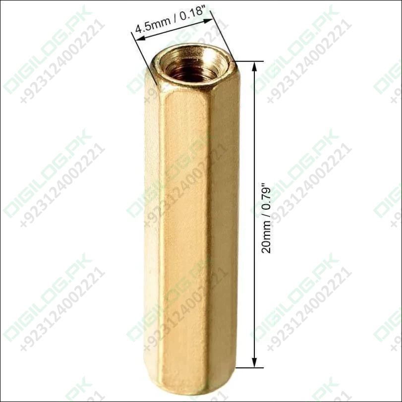 M3x20mm Female To Thread Brass Hex Standoff Pcb Pillar