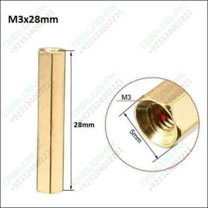 M3x28mm Female To Thread Brass Hex Standoff Pcb Pillar