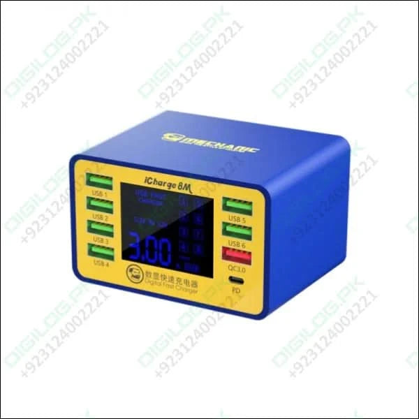 Mechanic Icharge 8p / 8s Qc 3.0 Multi-port Smart Fast Charger With Digital Display