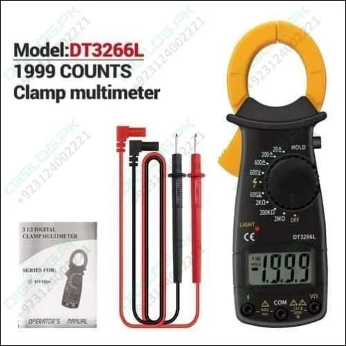 Portable Handheld Digital Clamp Meter Dt3266l Ac Dc